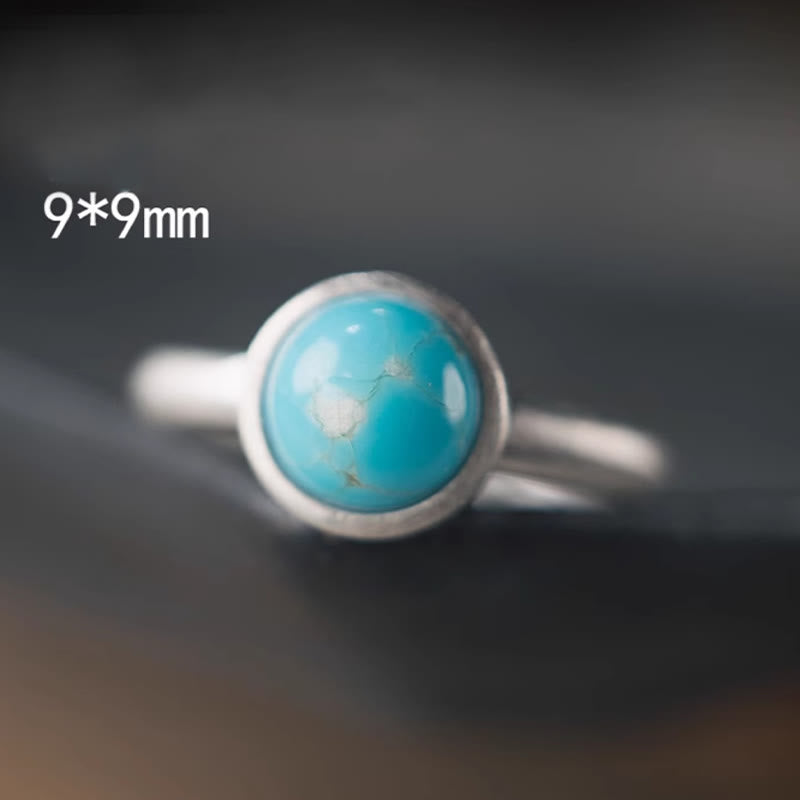 Natural 925 Sterling Silver Lazurite Turquoise Adjustable Balance Ring - Image 9