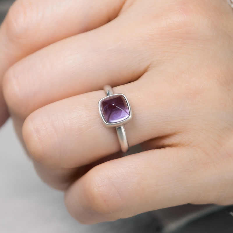 Natural 925 Sterling Silver Amethyst Adjustable Balance Ring - Image 13