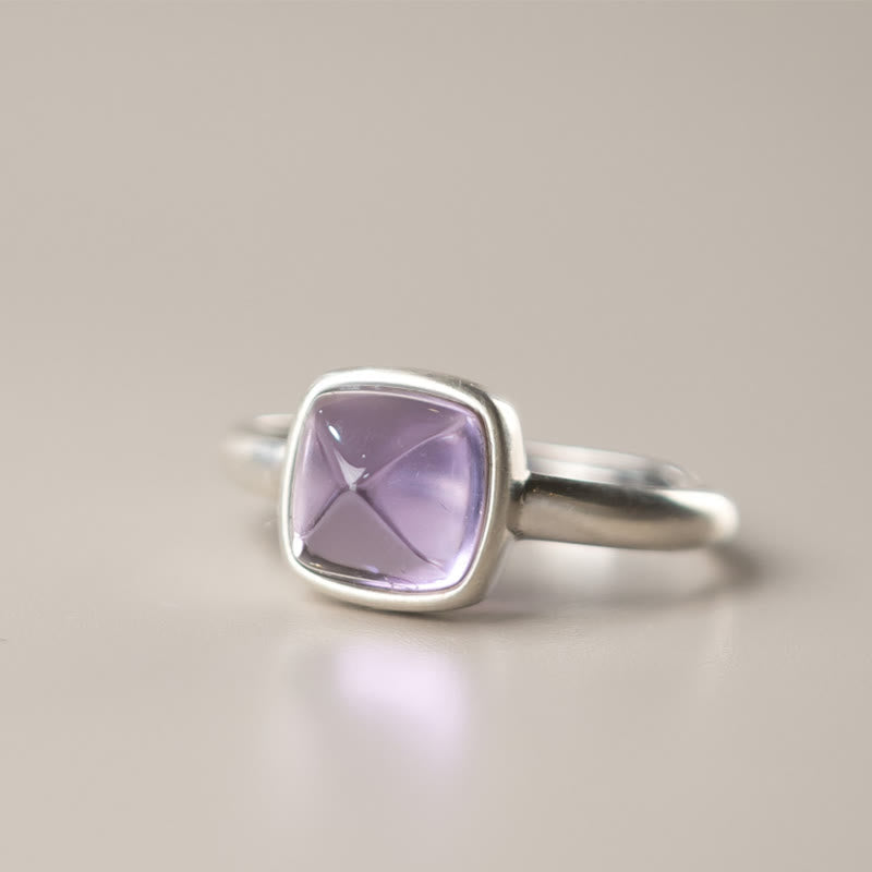 Natural 925 Sterling Silver Amethyst Adjustable Balance Ring - Image 9