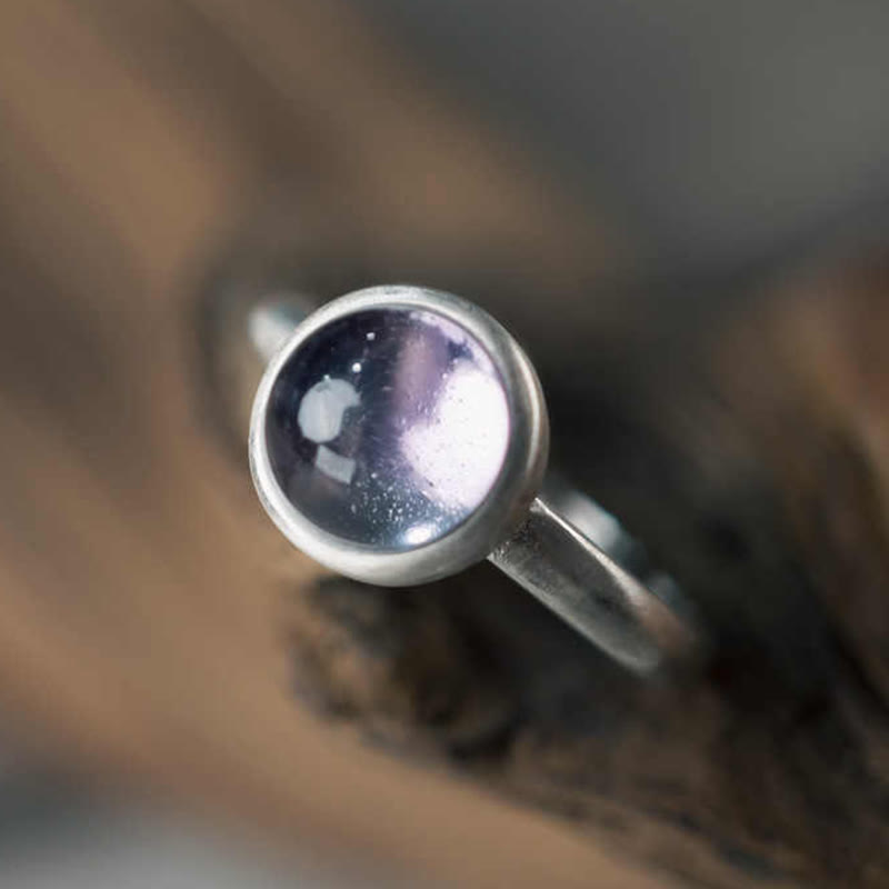 Natural 925 Sterling Silver Amethyst Adjustable Balance Ring - Image 5