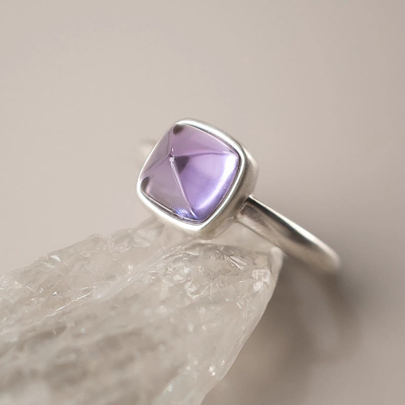 Natural 925 Sterling Silver Amethyst Adjustable Balance Ring - Image 10