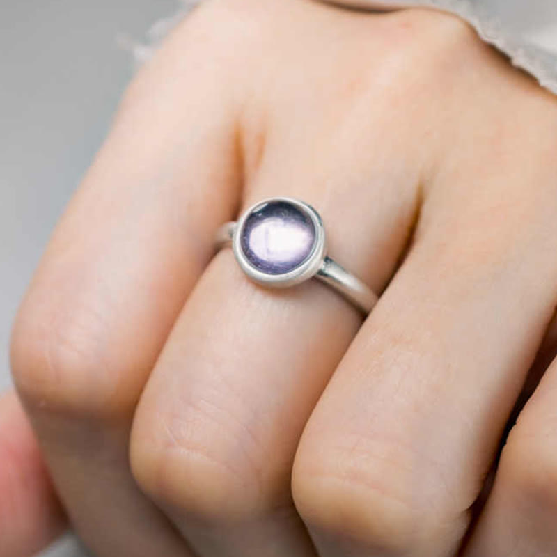 Natural 925 Sterling Silver Amethyst Adjustable Balance Ring - Image 6