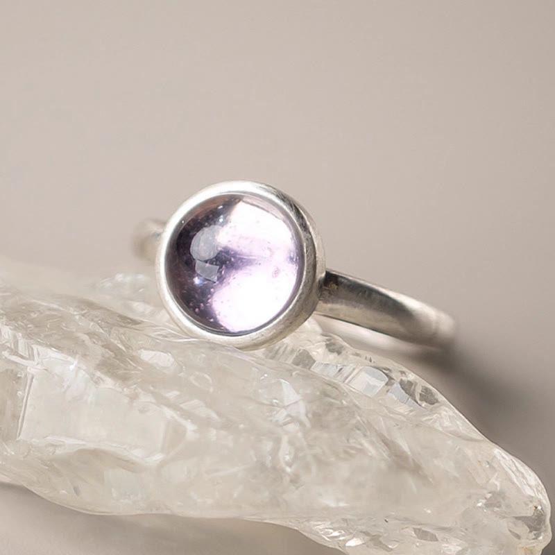 Natural 925 Sterling Silver Amethyst Adjustable Balance Ring - Image 3