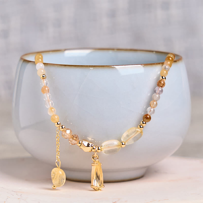 Natural Citrine Beads Pleasure Multi Layer Bracelet - Image 5