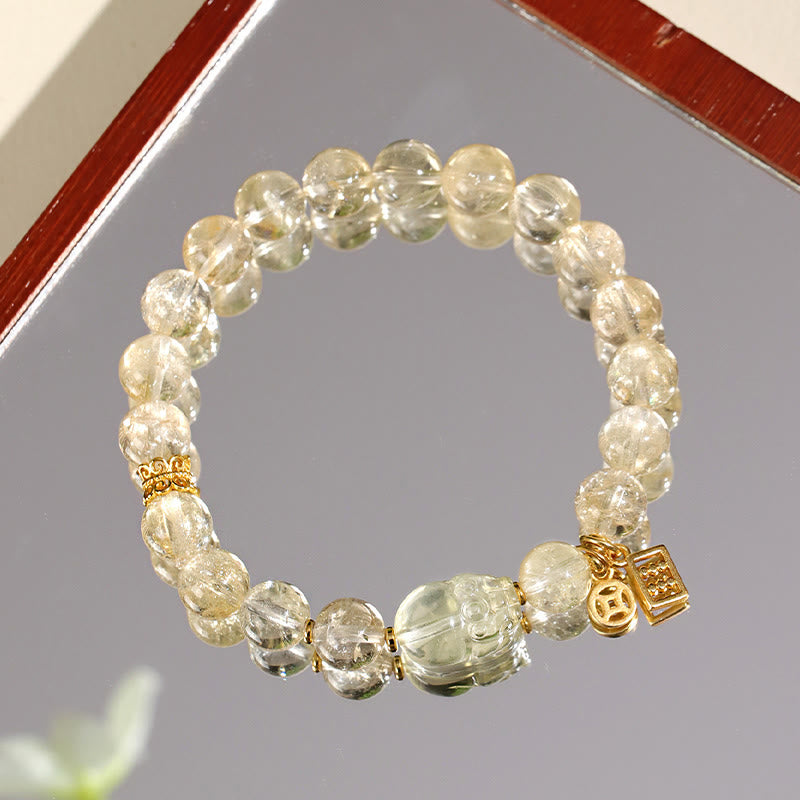 Natural Citrine PiXiu Copper Coin Protection Bracelet - Image 4