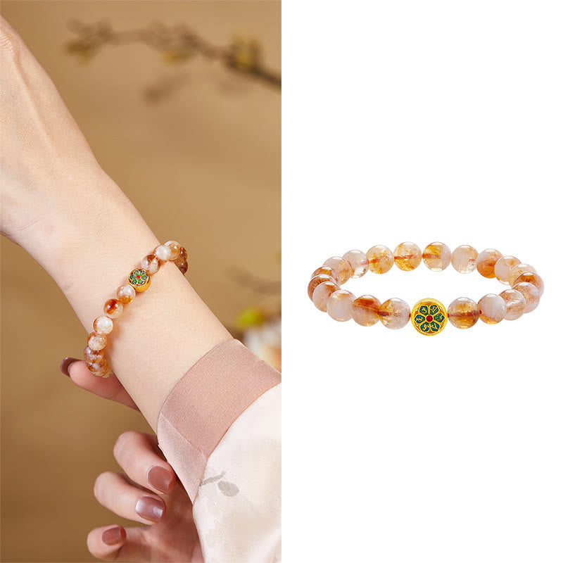 999 Sterling Silver Citrine Om Mani Padme Hum Protection Bracelet - Image 11