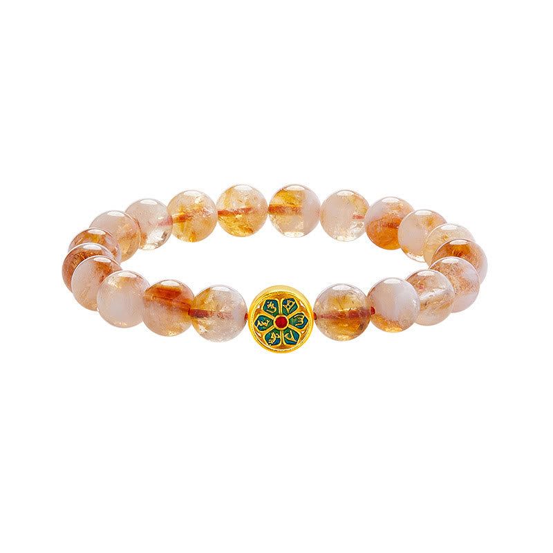 999 Sterling Silver Citrine Om Mani Padme Hum Protection Bracelet - Image 12