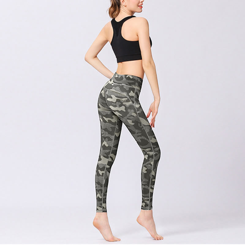Camo Print Sports Fitness Yoga High Waist Leggings Women's Yoga Pants - Image 5