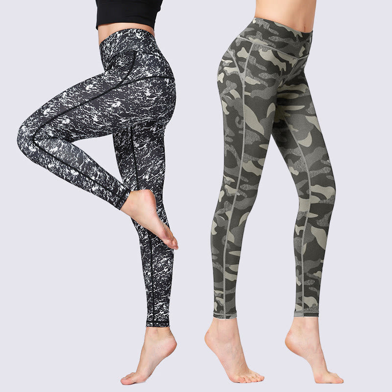 Camo Print Sports Fitness Yoga High Waist Leggings Women's Yoga Pants