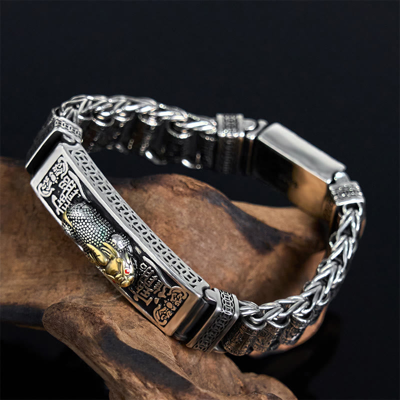 Tibetan Copper Buckle Prayer Wheel Heart Sutra Pi Xiu Metal Bracelet