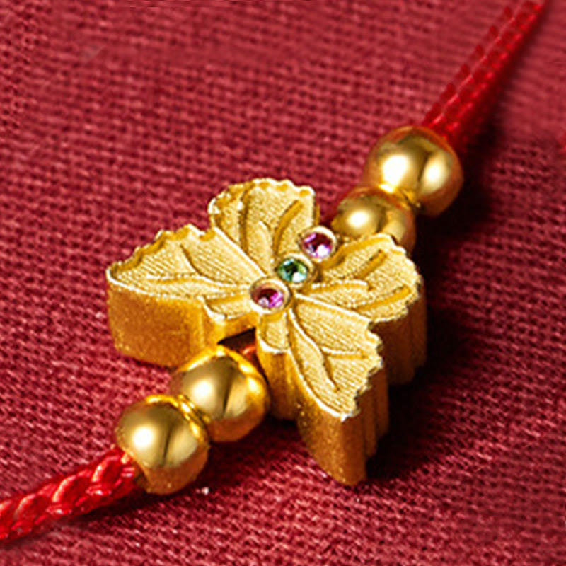 999 Sterling Silver Butterfly Red String Strength Bracelet - Image 10