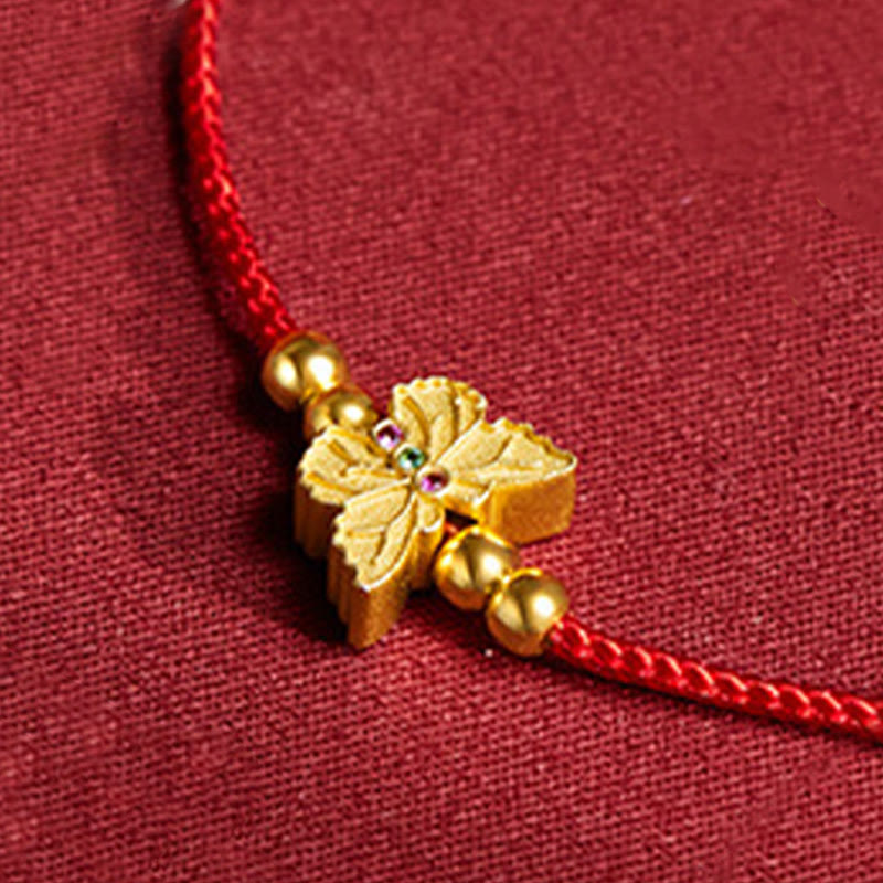 999 Sterling Silver Butterfly Red String Strength Bracelet - Image 9