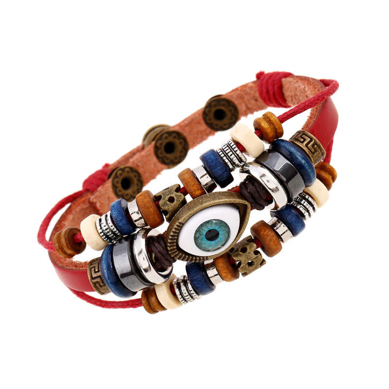 Tibetan Evil Eye Leather Adjustable Protection Bracelet - Image 40