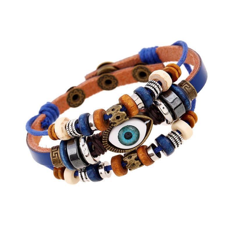 Tibetan Evil Eye Leather Adjustable Protection Bracelet - Image 54