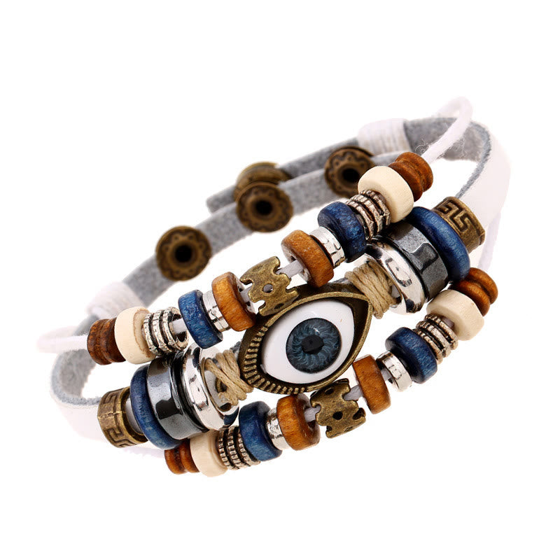 Tibetan Evil Eye Leather Adjustable Protection Bracelet - Image 58