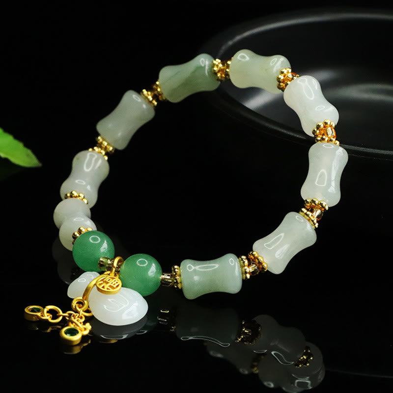 Natural Tianshan Jade Fu Character Money Bag Pattern Prosperity Bracelet - Image 3