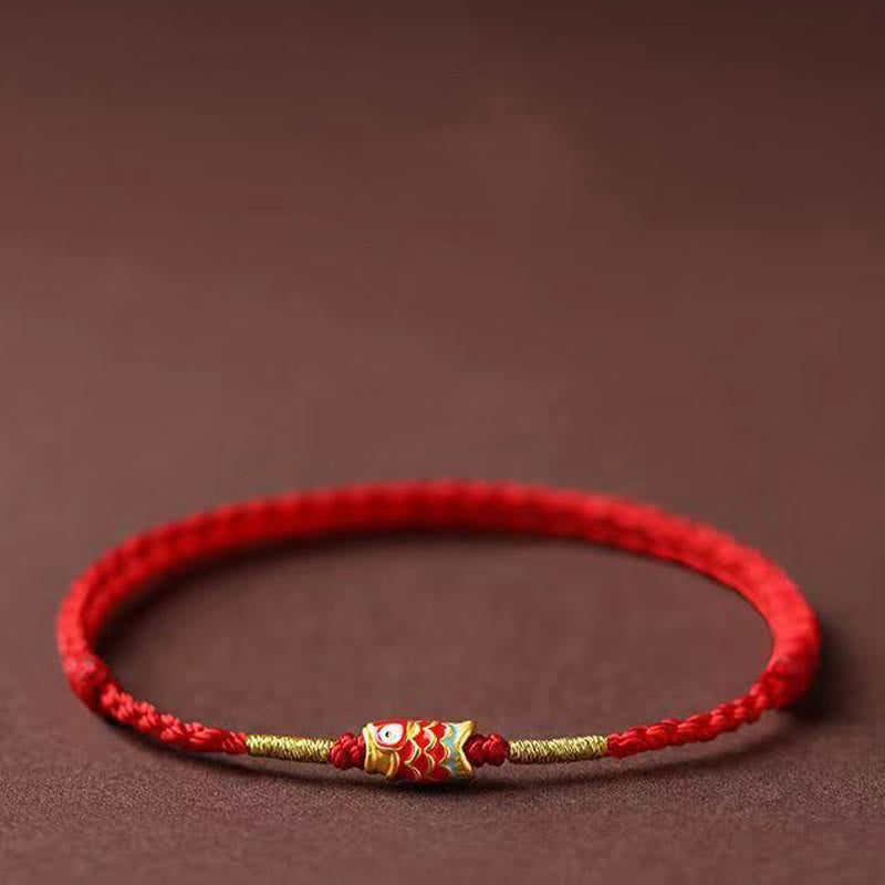 Koi Fish Handmade Braided Red String Bracelet - Image 4
