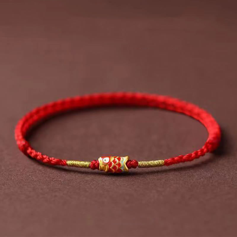 Koi Fish Handmade Braided Red String Bracelet