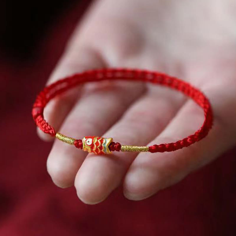 Koi Fish Handmade Braided Red String Bracelet - Image 3