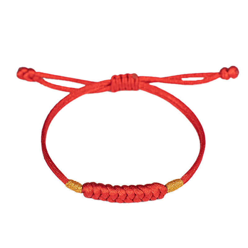 Handmade Braided Red String Happy Knot Flat Knot Colorful Rope Bracelet - Image 10