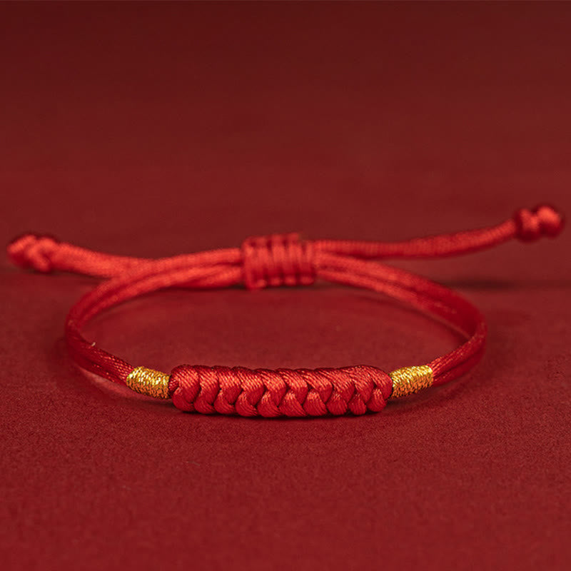 Handmade Braided Red String Happy Knot Flat Knot Colorful Rope Bracelet