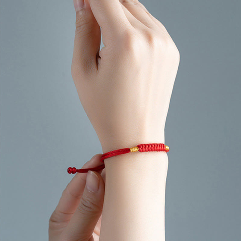 Handmade Braided Red String Happy Knot Flat Knot Colorful Rope Bracelet - Image 4