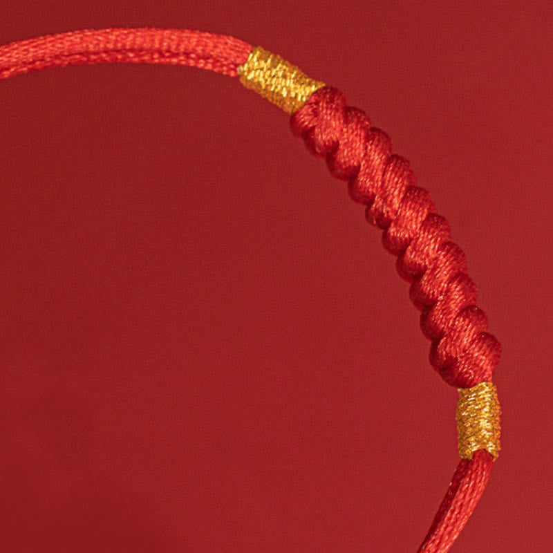 Handmade Braided Red String Happy Knot Flat Knot Colorful Rope Bracelet - Image 8