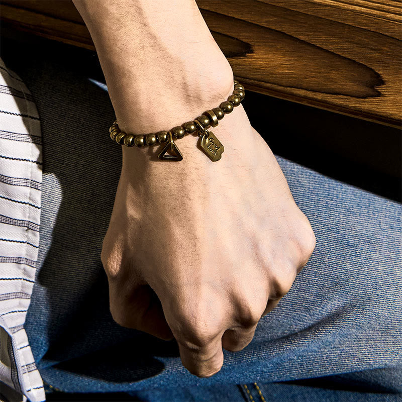 Retro Pure Copper Brass Luck Bracelet - Image 5