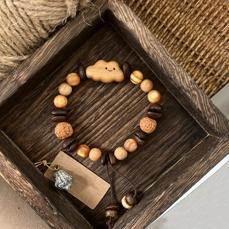 Natural Irregular Cloud Coffee Beans Sandalwood Protection Bracelet