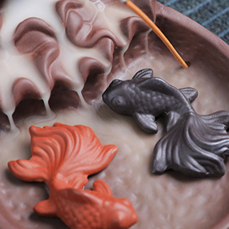 Koi Fish Ox Purple Clay Ceramic Incense Stick Holder Healing Incense Burner Decoration - Image 13