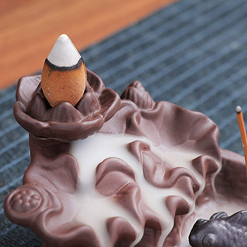 Koi Fish Ox Purple Clay Ceramic Incense Stick Holder Healing Incense Burner Decoration - Image 14