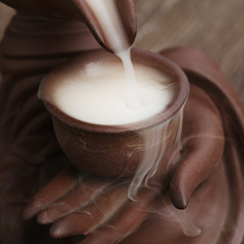 Buddha Hand Holding Teapot Cup Ceramic Backflow Smoke Fountain Healing Incense Burner Decoration - Image 18