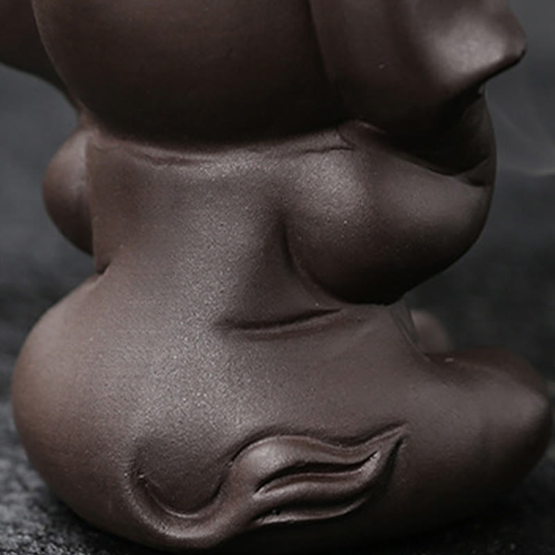 Cute Elephant Purple Clay Backflow Smoke Fountain Peace Healing Incense Burner Decoration - Image 25