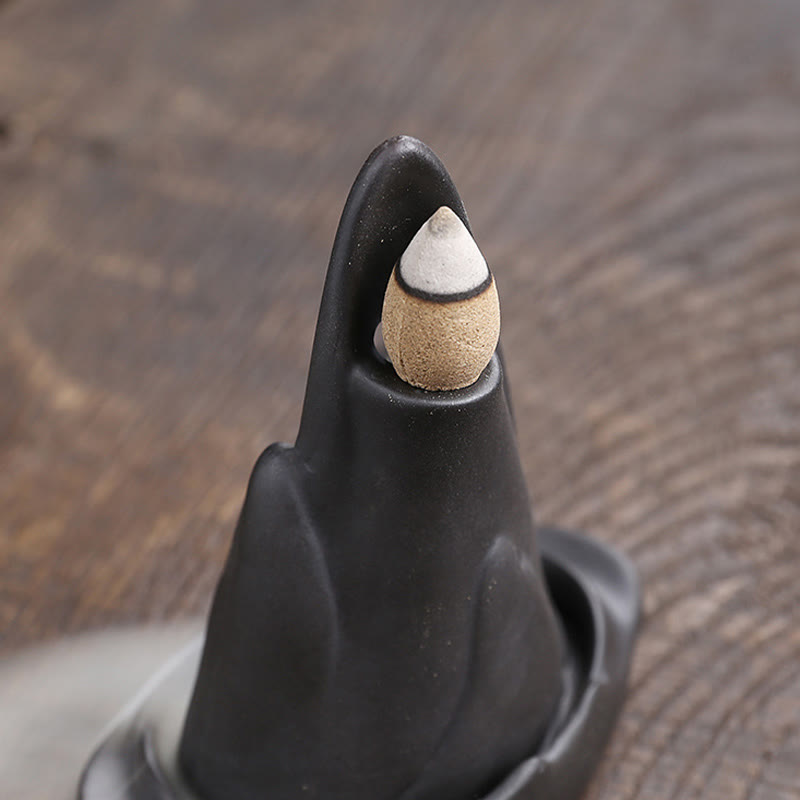 Little Monk Mountains Flowing Water Purple Clay Ceramic Healing Backflow Incense Burner Decoration - Image 10