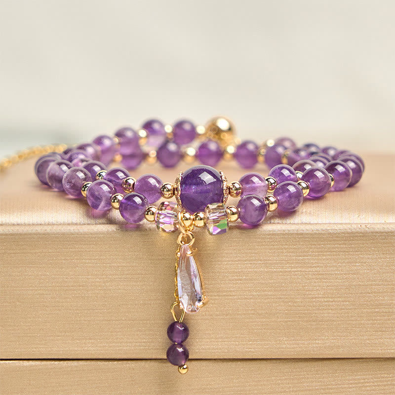 Natural Amethyst Beads Balance Multi-layer Bracelet