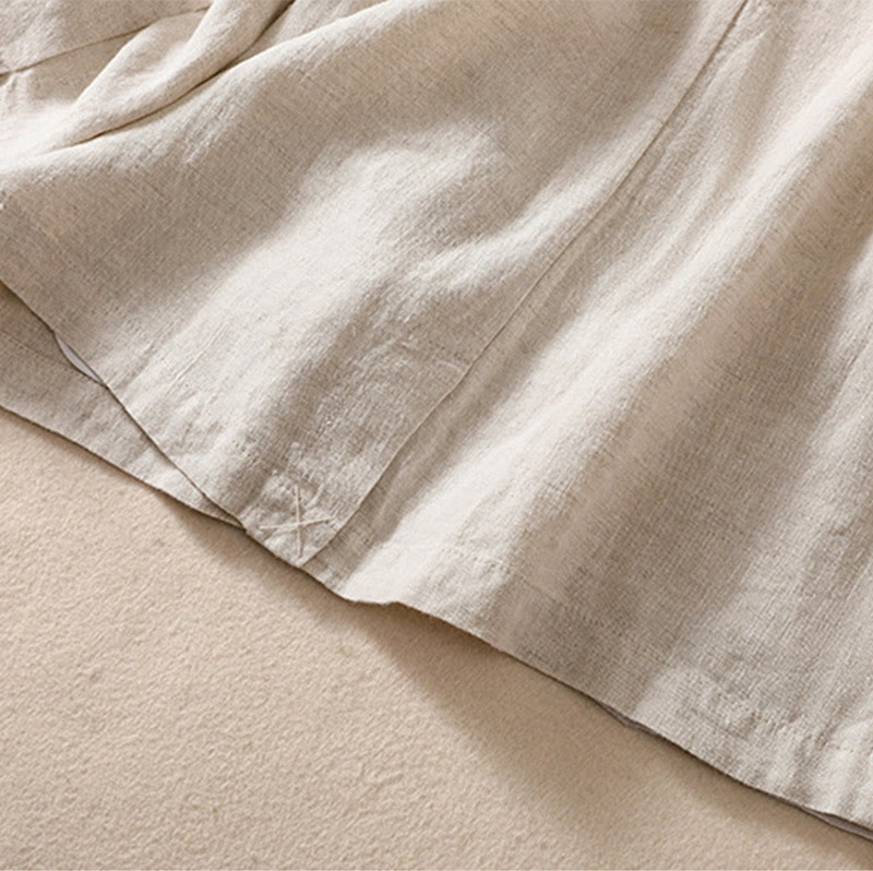 Women's Cotton Linen Stand Collar Long Sleeve Jacket With Pockets - Image 10