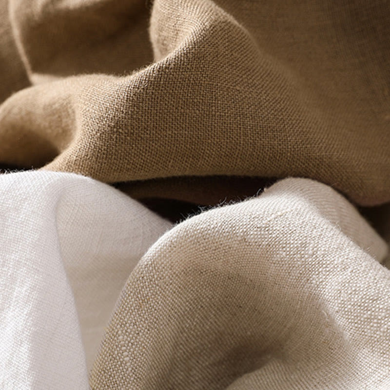 Women's Cotton Linen Stand Collar Long Sleeve Jacket With Pockets - Image 31