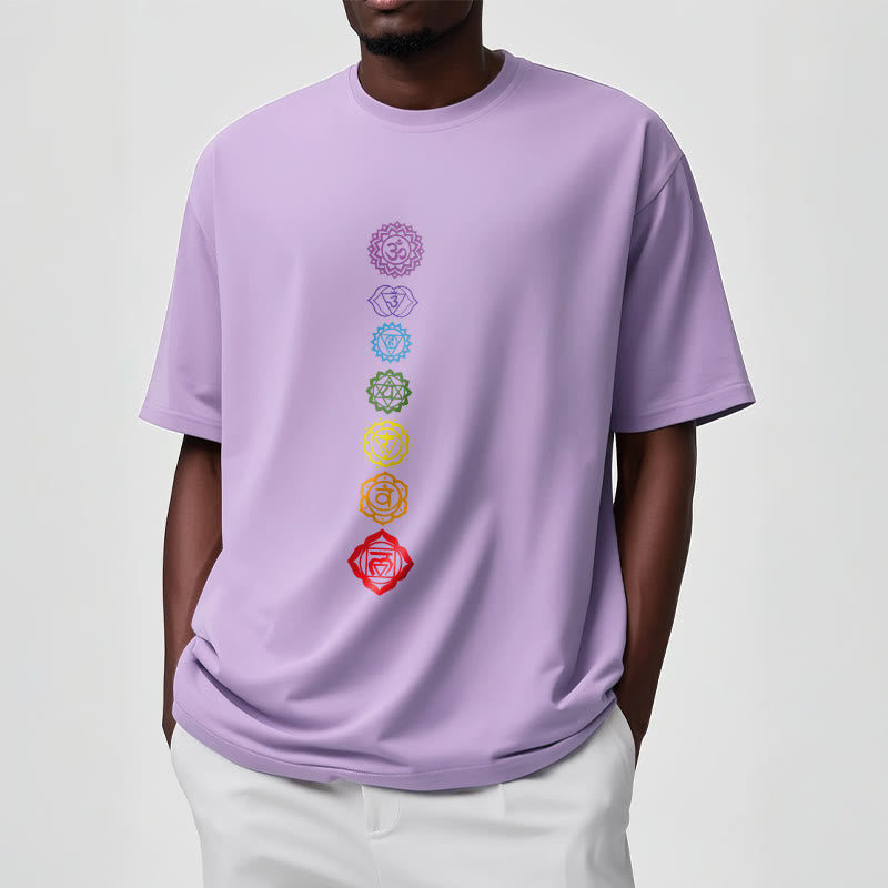 Casual Colorful Circles Om Mani Padme Hum Pattern Tee T-Shirt - Image 18