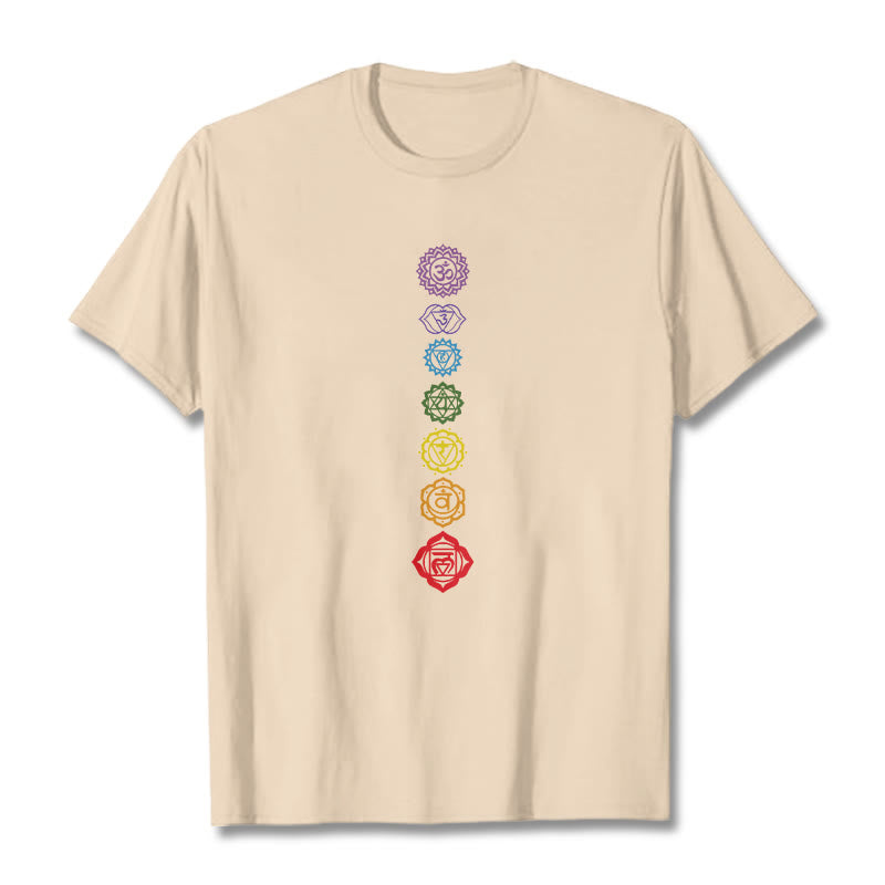Casual Colorful Circles Om Mani Padme Hum Pattern Tee T-Shirt - Image 9