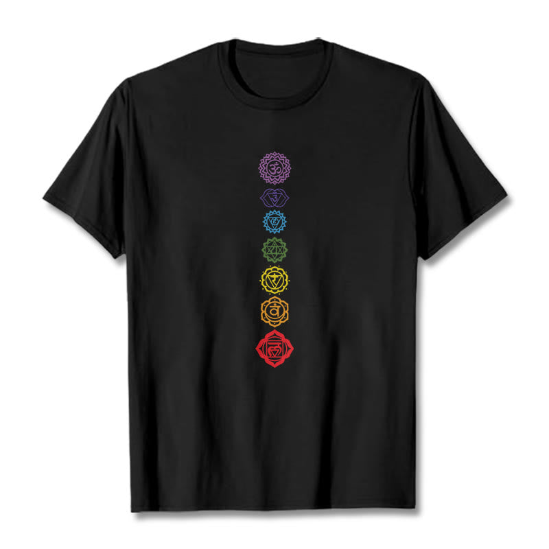 Casual Colorful Circles Om Mani Padme Hum Pattern Tee T-Shirt - Image 5