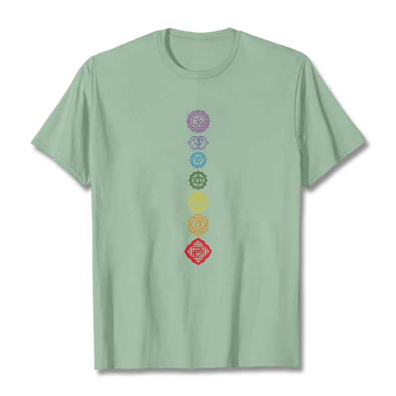 Casual Colorful Circles Om Mani Padme Hum Pattern Tee T-Shirt - Image 15