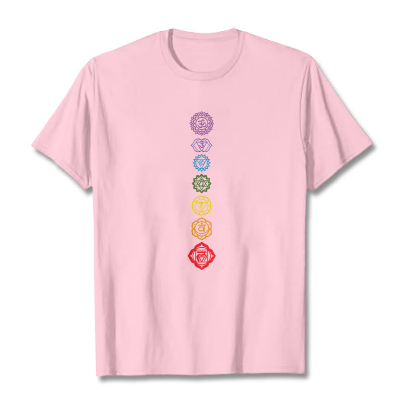 Casual Colorful Circles Om Mani Padme Hum Pattern Tee T-Shirt - Image 13