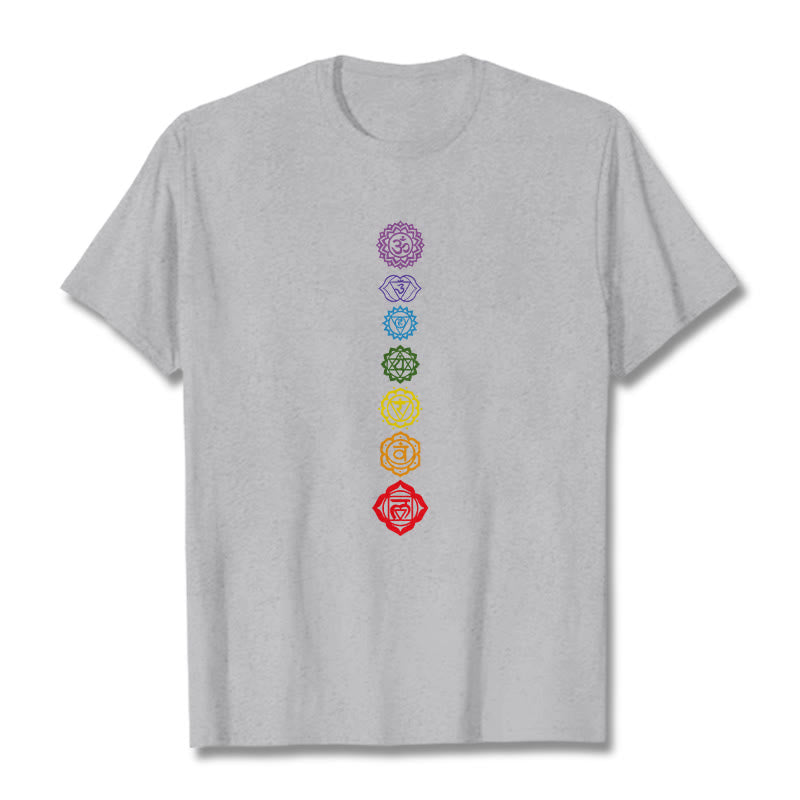 Casual Colorful Circles Om Mani Padme Hum Pattern Tee T-Shirt - Image 20