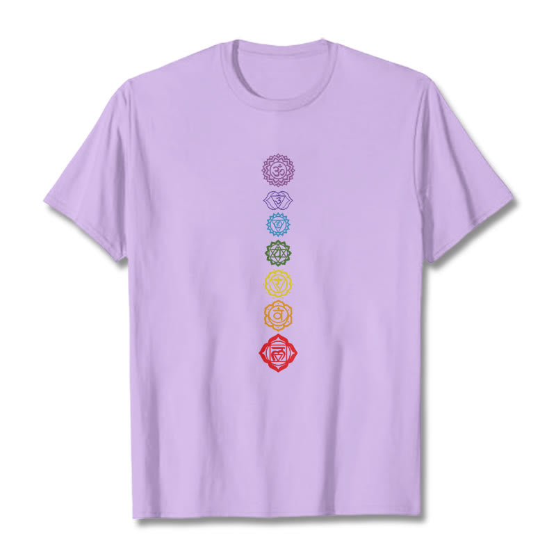 Casual Colorful Circles Om Mani Padme Hum Pattern Tee T-Shirt - Image 17