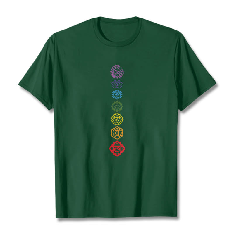 Casual Colorful Circles Om Mani Padme Hum Pattern Tee T-Shirt - Image 11