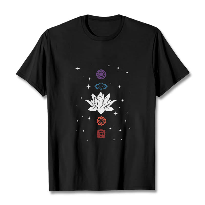 Casual Lotus Flower Chakras Pattern Tee T-Shirt