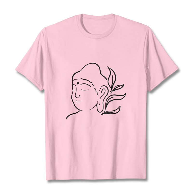 Casual Buddha Face Pattern Tee T-shirt - Image 13