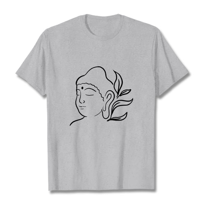 Casual Buddha Face Pattern Tee T-shirt - Image 20
