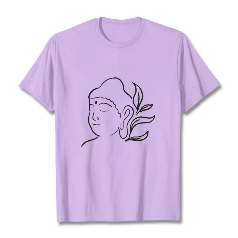 Casual Buddha Face Pattern Tee T-shirt - Image 17
