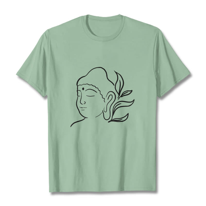 Casual Buddha Face Pattern Tee T-shirt - Image 15